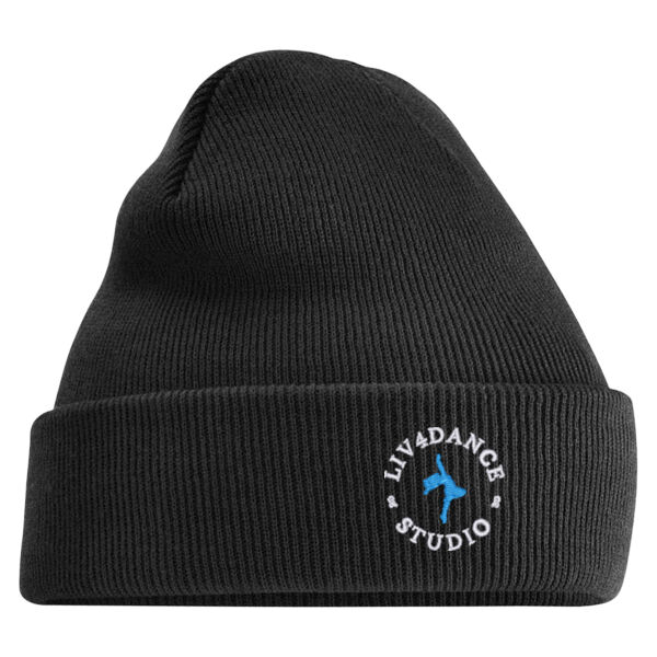 Liv4Dance Logo (White) - Beechfield Original Cuffed Beanie Thumbnail