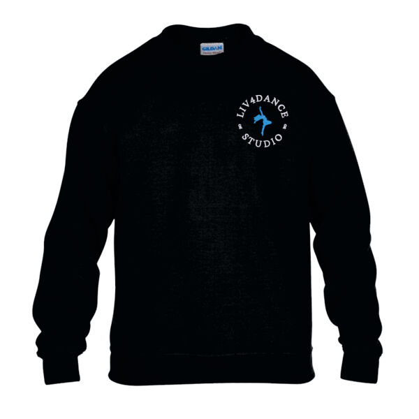 Liv4Dance Logo (White) - Gildan Kids Heavy Blend™ Drop Shoulder Sweatshirt Thumbnail