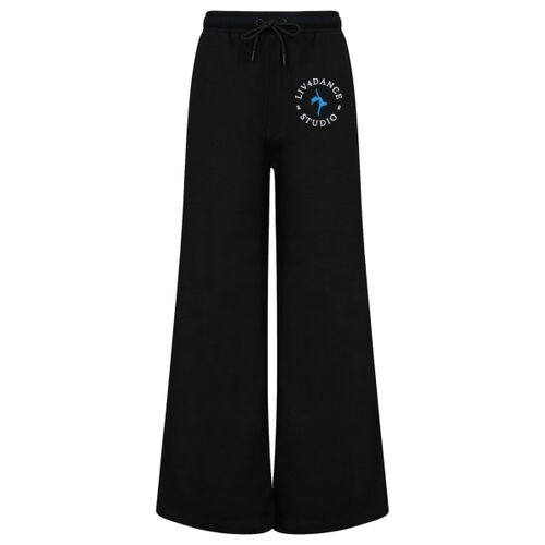 Liv4Dance Logo (White) - SF Clothing Ladies Sustainable Fashion Wide Leg Joggers Thumbnail
