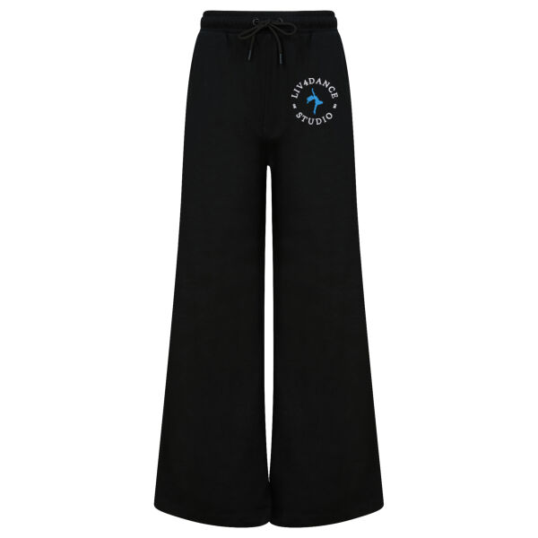 Liv4Dance Logo (White) - SF Clothing Ladies Sustainable Fashion Wide Leg Joggers Thumbnail