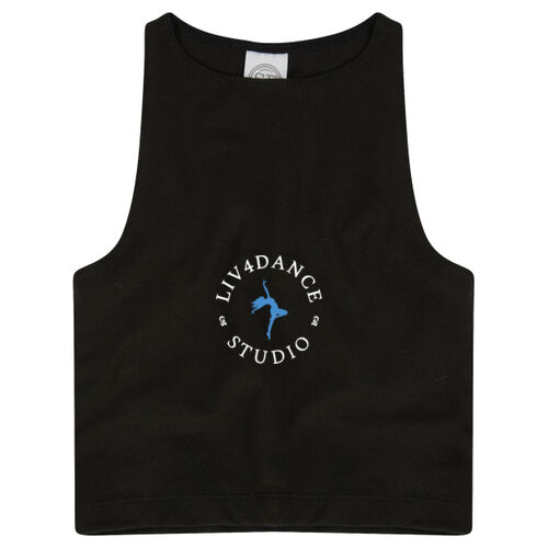 Liv4Dance Logo (White) - SF Clothing Kids Cropped Top Thumbnail