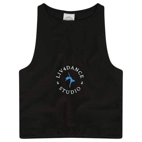 Liv4Dance Logo (White) - SF Clothing Kids Cropped Top Thumbnail